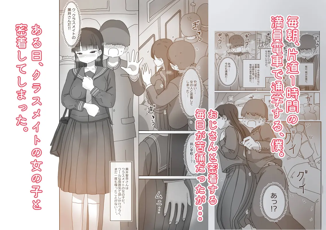 電車通学中こっそり中出しさせてくれるクラスメイトの黒井さん サンプル画像 1枚目