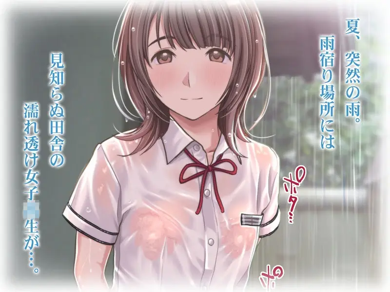雨宿りの誘惑〜田舎の濡れ透けJKとヤりまくったリーマンの夏〜［同人誌＆音声付ノベルゲーム同梱 EXTRA Ver，］ サンプル画像 1枚目
