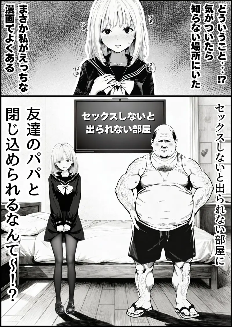 セックスしないと出られない部屋に親友のパパと閉じ込められたんですけど〜!? サンプル画像 1枚目