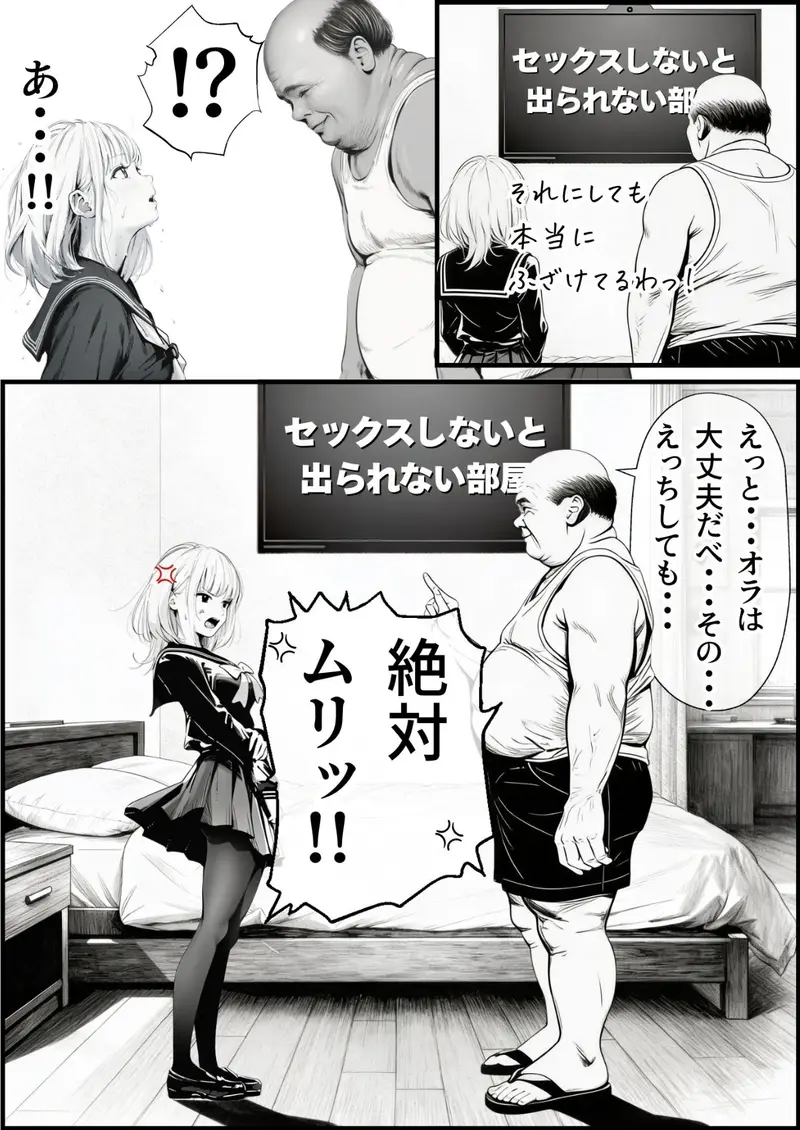 セックスしないと出られない部屋に親友のパパと閉じ込められたんですけど〜!? サンプル画像 2枚目