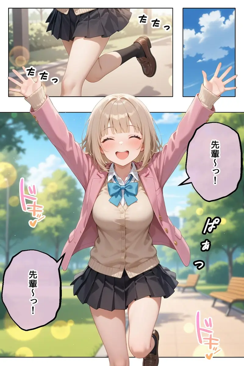 【制服後輩と】笑顔が可愛い巨乳の後輩彼女と、めちゃくちゃS◯Xする