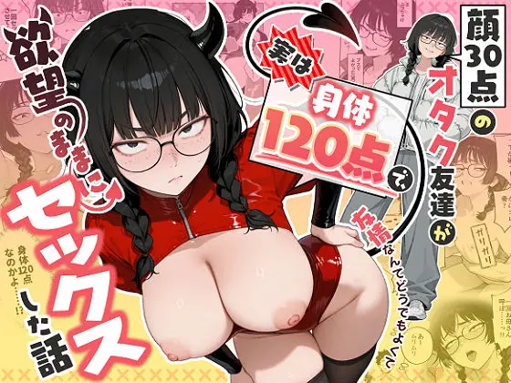 【コスプレ親密化】顔30点のオタク友達が実は身体120点で、友情なんてどうでもよくて欲望のままにセックスした話