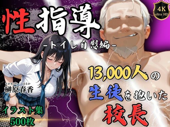 【4Kイラスト】1万3000人の生徒を抱いた校長による榊原春香への性指導（トイレ自慰編） [Re:ライト_栄新学園][d_586739][パッケージ画像]